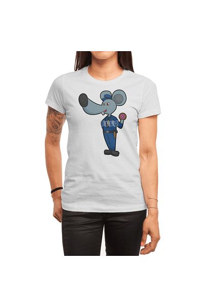 Fizello Police Office Mouse - Tricou cu gogoși pentru bărbați și femei, tricou alb unisex