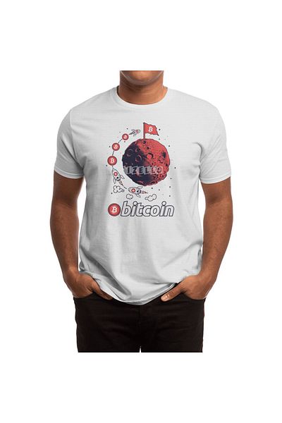 Fizello Bitcoin To The Moon - Unisex Λευκό Crypto T-Shirt