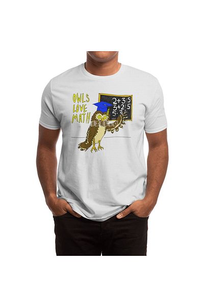 Fizello Owls Love Math - Tricou alb unisex