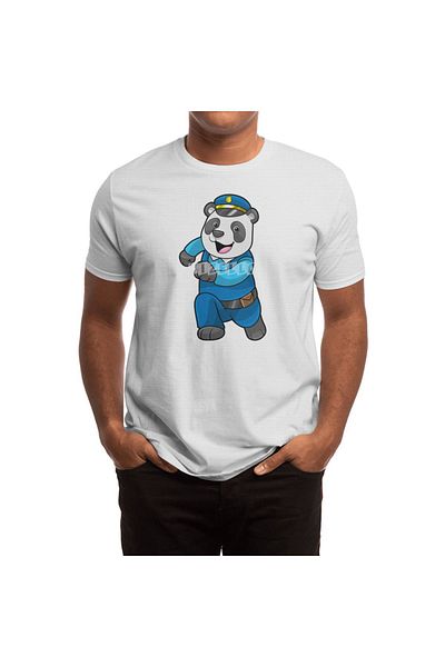 Fizello Panda - Polițist cu pălărie de poliție Tricou alb unisex
