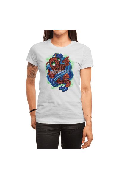 Fizello Tricou Cosmic Koi alb unisex - bărbați și femei