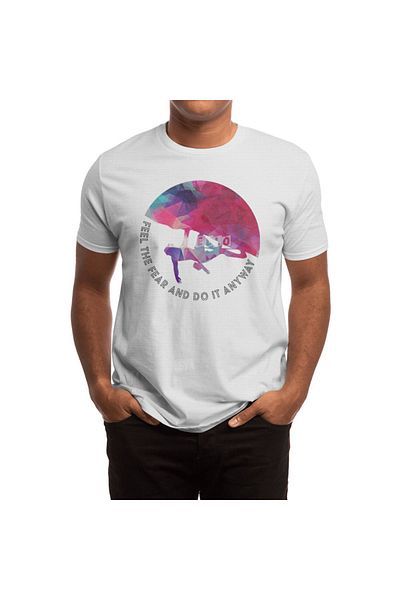 Fizello Rock Climbing Graphic ανδρικό και γυναικείο λευκό μπλουζάκι Unisex