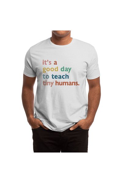 Fizello Λευκό μπλουζάκι για γυναίκες και Unisex - 'Funny Teachers' 'It's A Good Day To Teach' 'Tiny Humans'