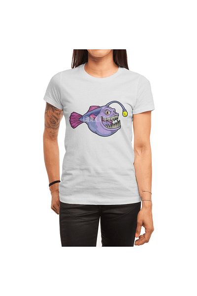 Fizello Ανδρικό και γυναικείο μπλουζάκι Unisex White Angler Fish