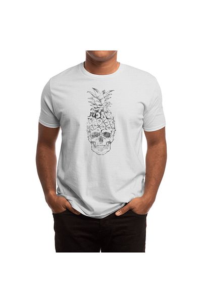 Fizello Ανδρικό και γυναικείο λευκό μπλουζάκι - Pineapple Skull Unisex T-shirt