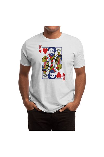 Fizello Ανδρικό και γυναικείο Unisex Λευκό T-Shirt - King Of Heart
