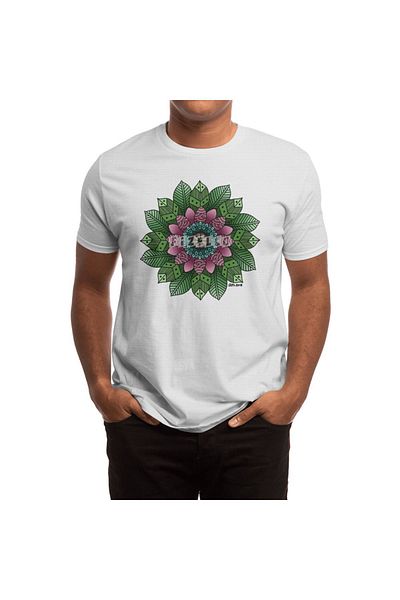 Fizello Ανδρικό και γυναικείο μπλουζάκι Zentangle Colorful Flower - Unisex Λευκό T-shirt