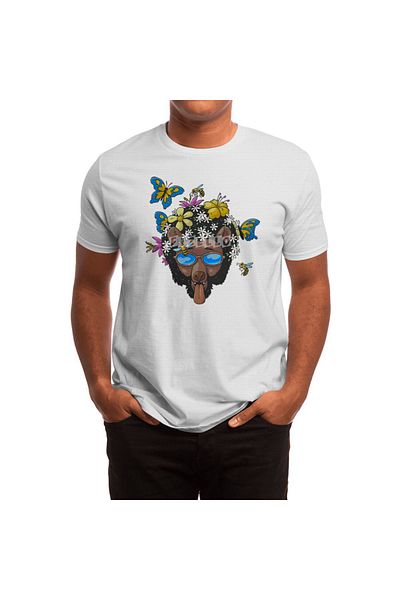 Fizello Unisex Λευκό T-shirt για άνδρες και γυναίκες - Friendly Flower Bear Print