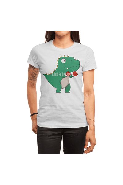 Fizello Dinosaur Boxing - T-Shirt για άνδρες και γυναίκες, Unisex Λευκό T-shirt