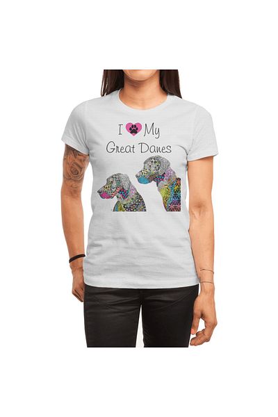 Fizello I Love My Great Danes μοτίβο Unisex Λευκό T-shirt για άνδρες και γυναίκες