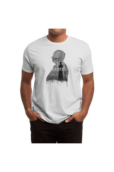 Fizello Alfred Hitchcock' Rebecca Illustration - Λευκό μπλουζάκι Unisex για άνδρες και γυναίκες