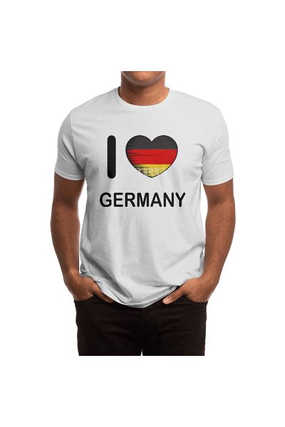 Fizello Λευκό μπλουζάκι 'I Love Germany' για άνδρες και γυναίκες