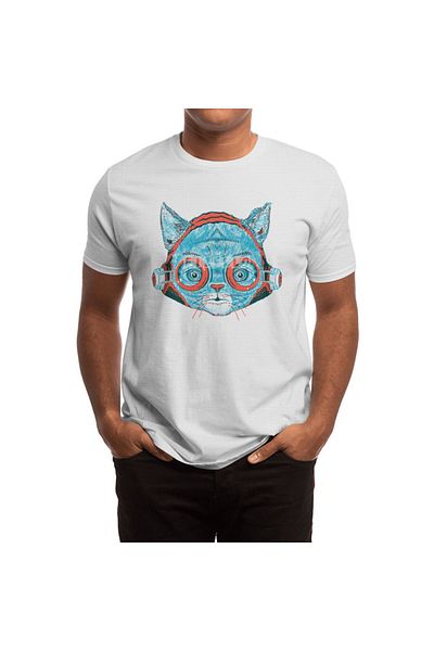 Fizello Tricou alb pentru bărbați și femei - Tricou unisex Meowz Kanata