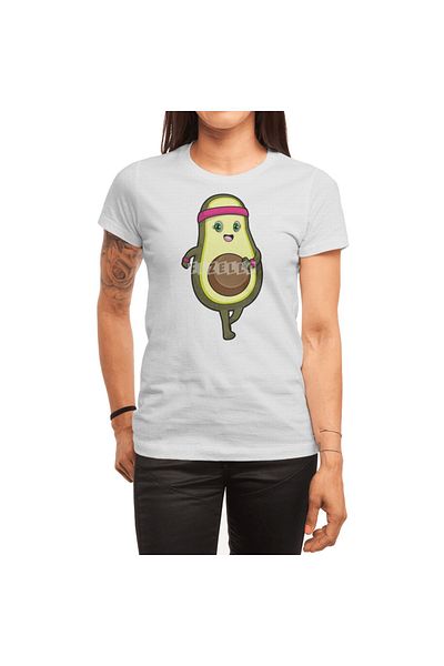 Fizello Tricou cu bandă pentru jogging cu imprimeu avocado pentru bărbați și femei - alb unisex