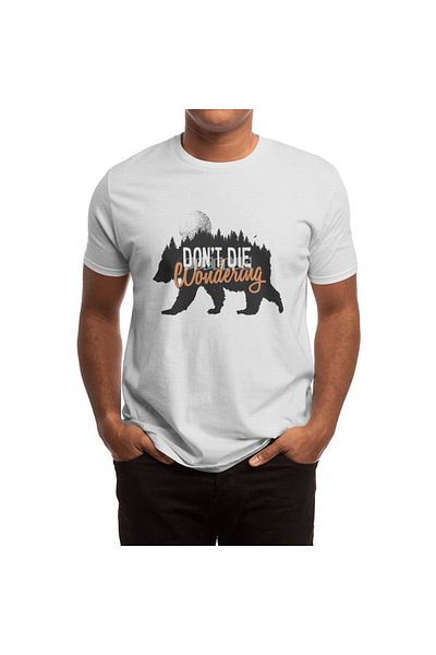 Fizello Λευκό μπλουζάκι Unisex - Don't Die Wondering T-shirt για άνδρες και γυναίκες