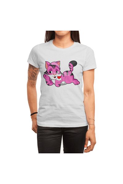 Fizello Tricou alb pentru bărbați și femei - Tricou unisex cu model Tigre heart