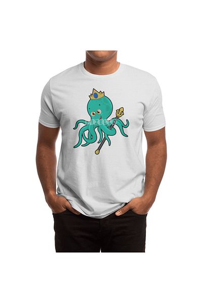 Fizello Octopus - Λευκό μπλουζάκι για άνδρες και γυναίκες, Unisex, σχέδιο Trident