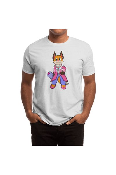 Fizello Fox Doctor - Unisex Λευκό T-Shirt, Λεπτομερές Στηθοσκόπιο