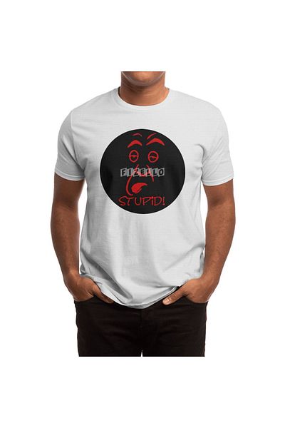 Fizello Tricou alb unisex pentru bărbați și femei - Cămașă stupidă
