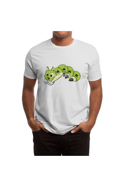Fizello Tricou Caterpillar Yoga Stretching Eserczi - Bărbați, Femei, Unisex Alb