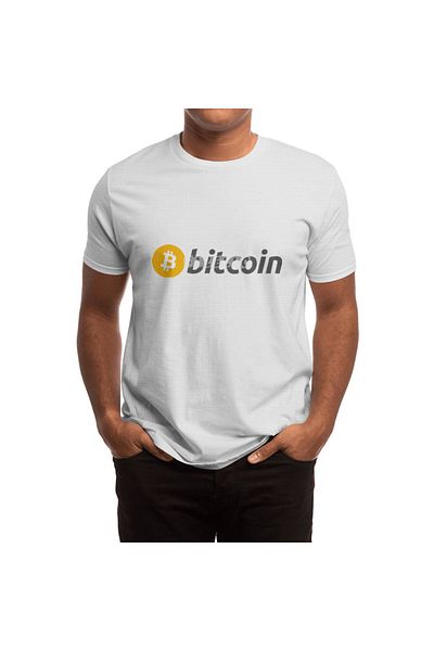 Fizello Λευκό μπλουζάκι Unisex λογότυπο Bitcoin