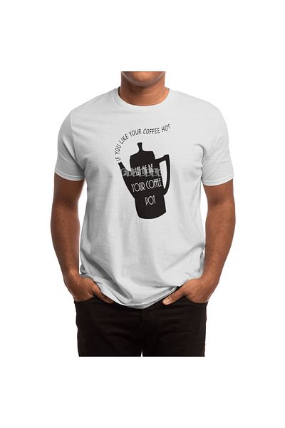 Fizello Μπλουζάκι για άνδρες και γυναίκες - Let Me Be Your Coffee Pot Unisex Λευκό T-shirt
