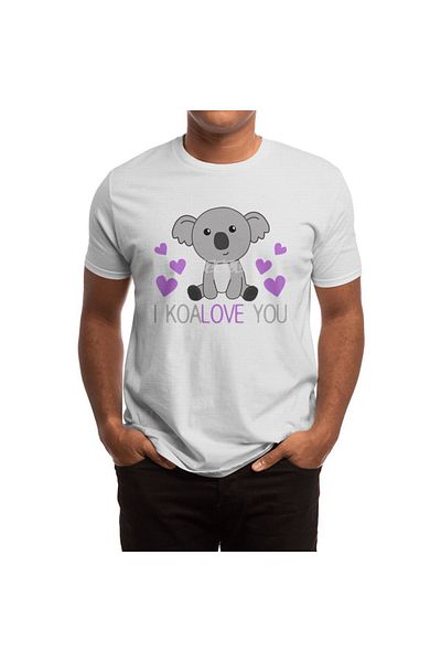 Fizello Ανδρικό και γυναικείο λευκό μπλουζάκι Koalove Youcute με σχέδιο καρδιάς Koala