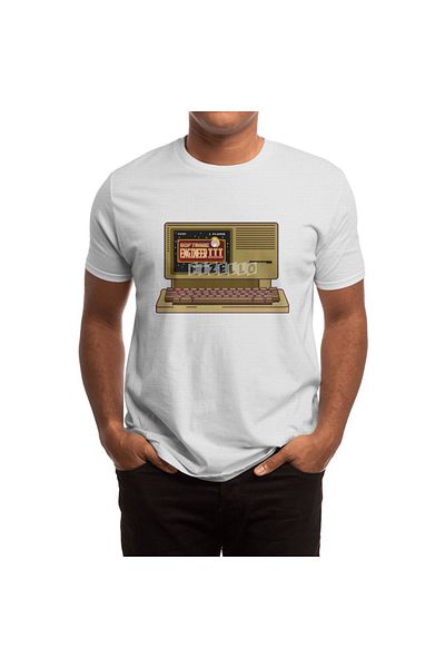Fizello Retro Computer Programmer Software Engineer III - Tricou alb pentru bărbați și femei, unisex