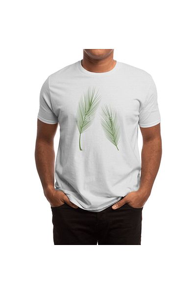 Fizello Tricou alb pentru bărbați și femei - frunze de nucă de cocos pe design unisex gri