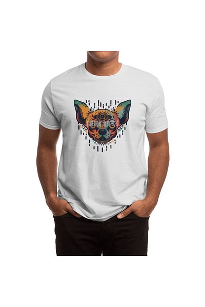 Fizello Tricou alb unisex pentru bărbați și femei - model Chihuahua Sharp Eyes