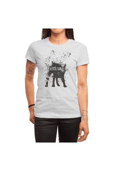 Fizello Tricou alb unisex pentru bărbați și femei - Câine umed