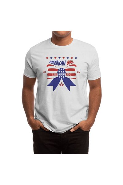 Fizello Tricou alb unisex pentru bărbați și femei - Lovely American Girl