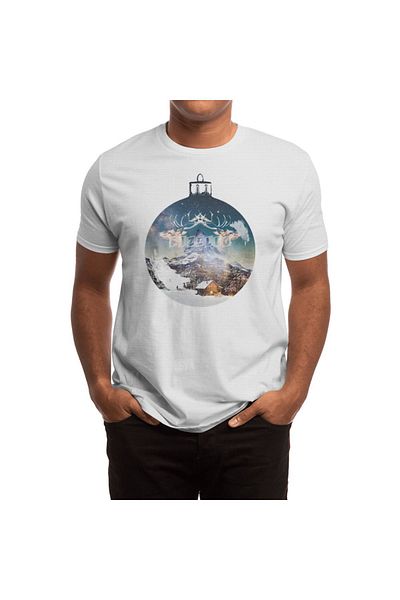Fizello Unisex Λευκό T-Shirt - Winter Ornament, Ανδρικό και Γυναικείο T-Shirt