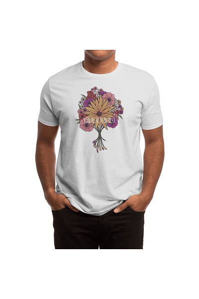 Fizello Tricou alb unisex pentru bărbați și femei - Flower Nature Connection