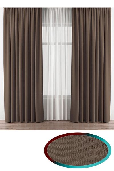 İ.D İpek Dokuma Brown Velvet Fabric Extrafor Drawstring 1St Class Quality Single Wing Background Curtain
