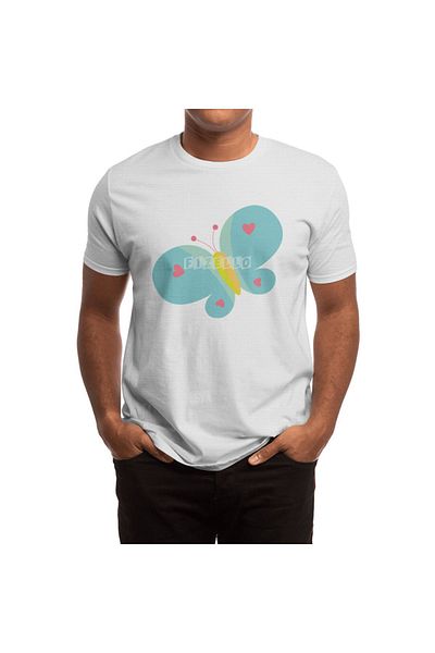 Fizello Ανδρικό και γυναικείο Unisex Λευκό T-Shirt - Lovely Butterfly Pattern