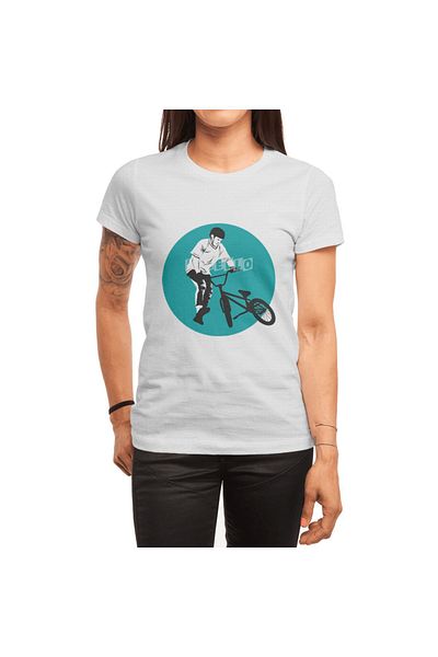 Fizello Ανδρικό και γυναικείο λευκό μπλουζάκι Unisex - Lovely Bike Design