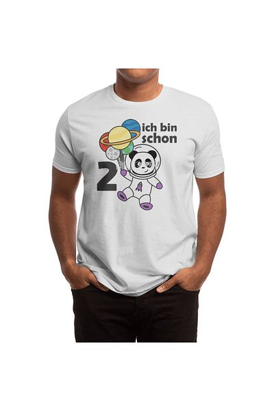Fizello Panda Space Planet - Λευκό μπλουζάκι 2 ετών για άνδρες και γυναίκες, Unisex