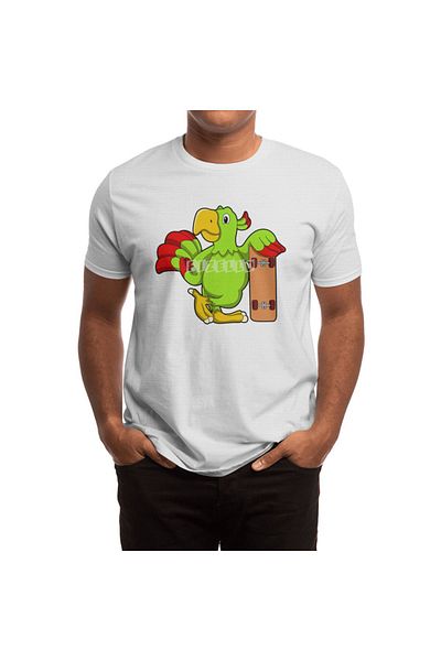 Fizello Ανδρικό και γυναικείο T-Shirt Skateboard White Parrot - Unisex