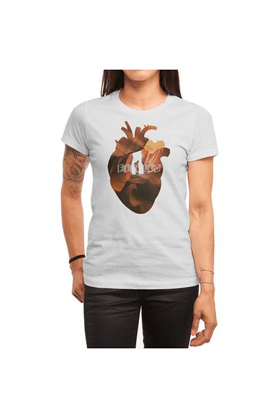 Fizello Ανδρικό και γυναικείο Unisex Λευκό T-Shirt - Σχέδιο Heart Explorer