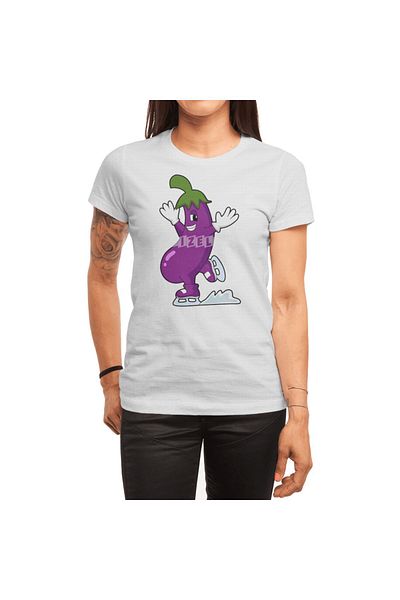 Fizello Μπλουζάκι White Eggplant At Ice Skating T-shirt για άνδρες και γυναίκες - Unisex μπλουζάκι