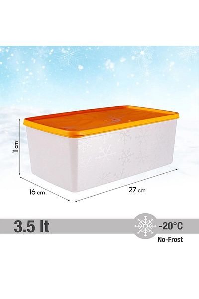 Hane216 2 Pieces 3.50 Lt No Frost Storage Container, Freezer Food Container -20 Degrees