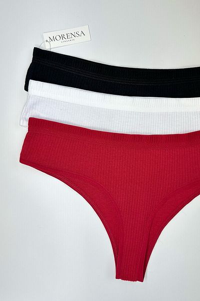 Morensa 3-Piece Corded Cotton Thong String Basic Pack
