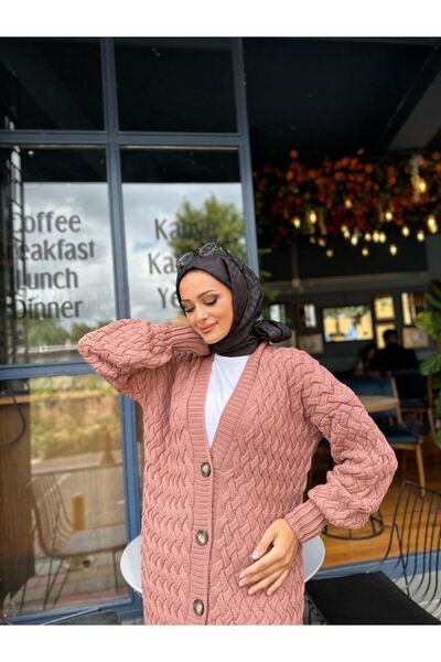 NEW DAĞ Düğmeli sepet örgülü hırka