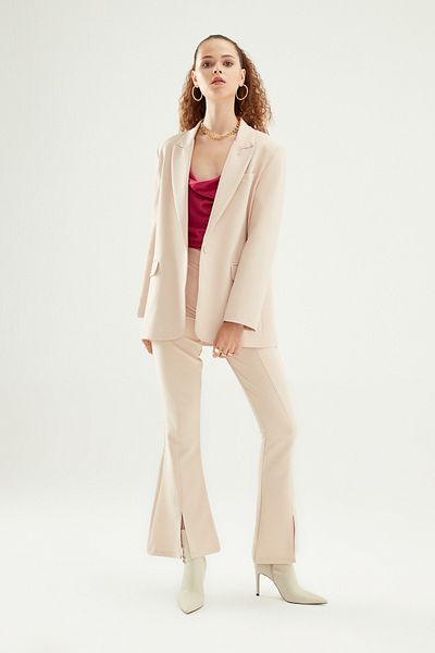 Quzu Blazer Jacket Stone