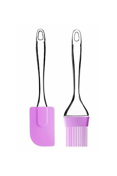 Hane216 Set of 2 Spatula and Egg Brush with Acrylic Handle