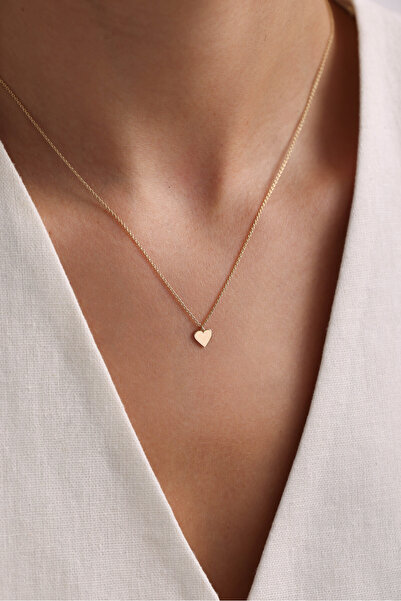 Gianfranco 14 Ayar Altın Minimal Kalp Kolye