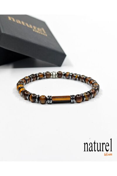 Naturel Tılsım حجر الهيماتيت الطبيعي - عين النمر / سوار من الحجر الطبيعي