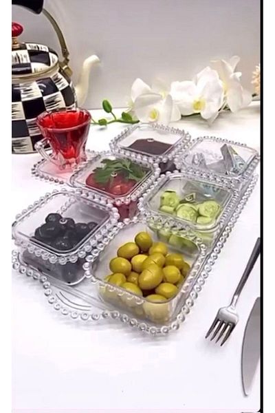 Hane216 Acrylic Transparent Beaded Breakfast Set
