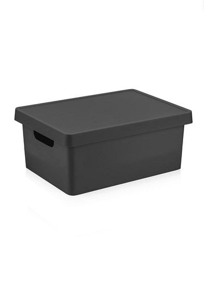 Hane216 10 Lt Organizer Box with Lid (Anthracite, Gray)